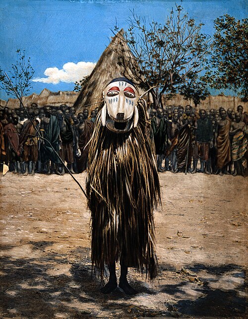 File:An African shaman or medicine man dressed in ritual mask and Wellcome V0016256.jpg